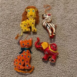 Vibrant Animal Ornament Set
